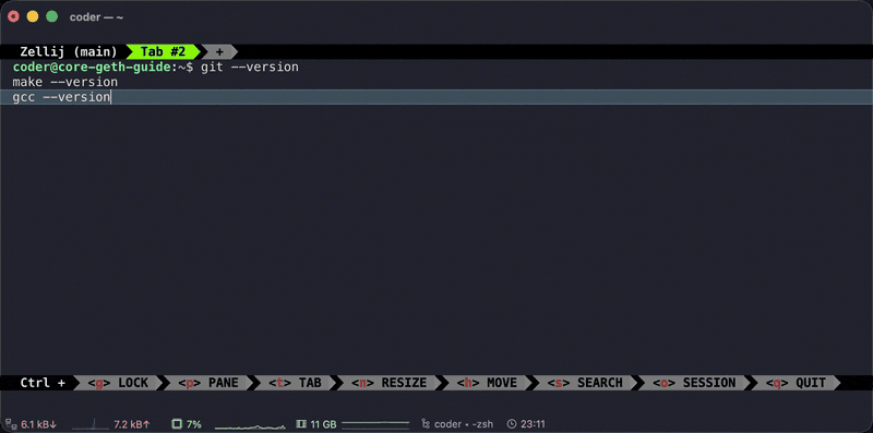 Checking the git, make and gcc versions