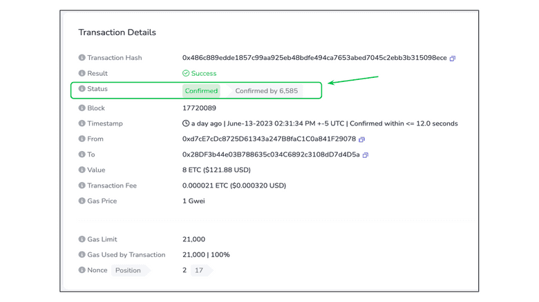 Transaction on the ETC blockchain. Transaction on the ETC blockchain.