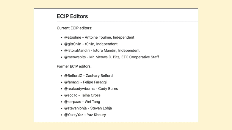 ECIP editor list.