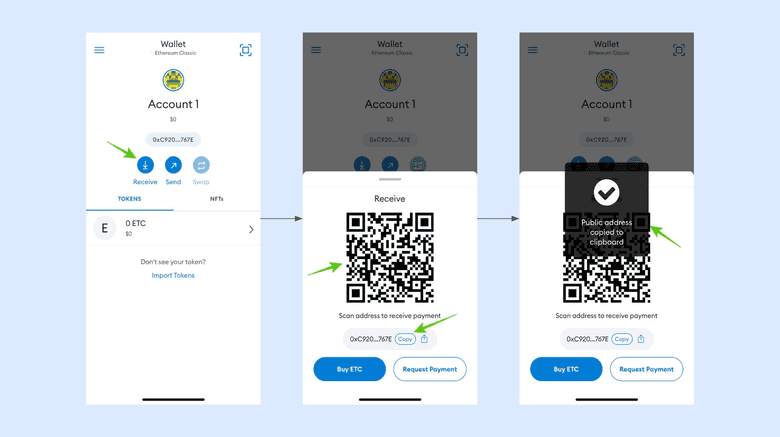 Receiving ETC into MetaMask. Receiving ETC into MetaMask.
