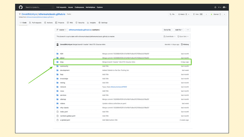 Open blog folder. Open blog folder.